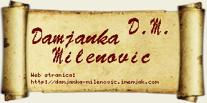 Damjanka Milenović vizit kartica